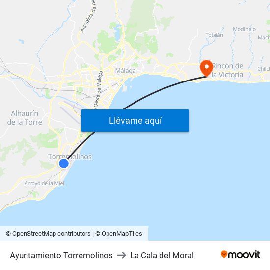 Ayuntamiento Torremolinos to La Cala del Moral map