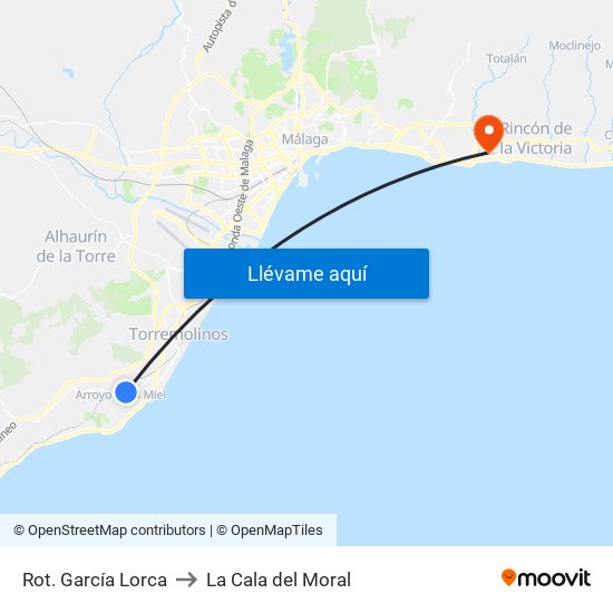 Rot. García Lorca to La Cala del Moral map