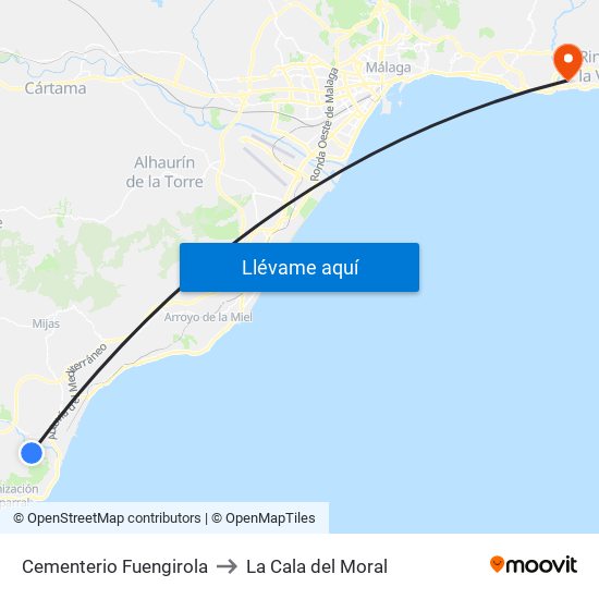 Cementerio Fuengirola to La Cala del Moral map