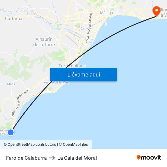 Faro de Calaburra to La Cala del Moral map