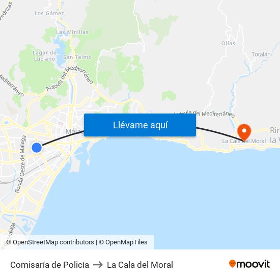 Comisaría de Policía to La Cala del Moral map