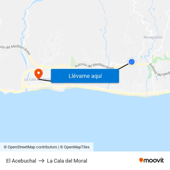 El Acebuchal to La Cala del Moral map