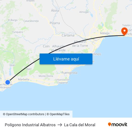 Polígono Industrial Albatros to La Cala del Moral map