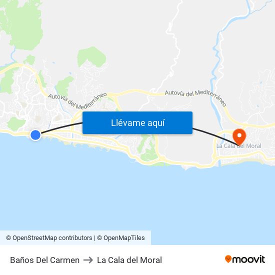 Baños Del Carmen to La Cala del Moral map