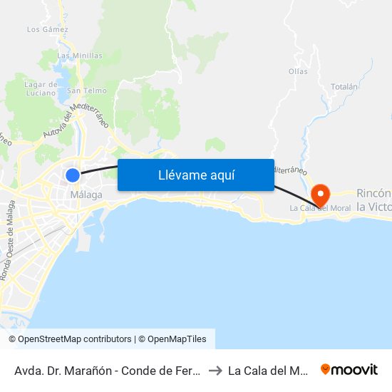 Avda. Dr. Marañón - Conde de Ferrería to La Cala del Moral map