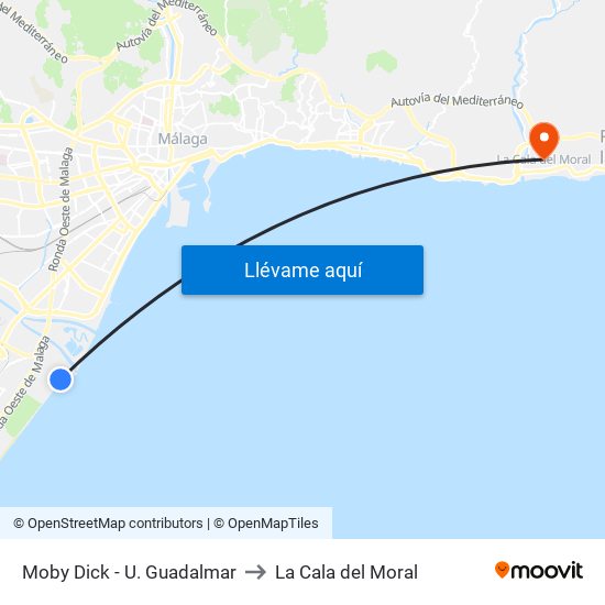 Moby Dick - U. Guadalmar to La Cala del Moral map