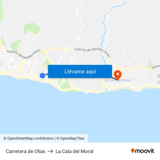 Carretera de Olías to La Cala del Moral map