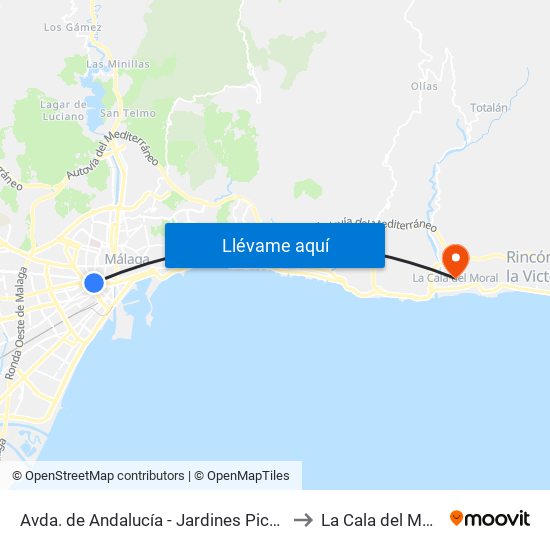 Avda. de Andalucía - Jardines Picasso to La Cala del Moral map