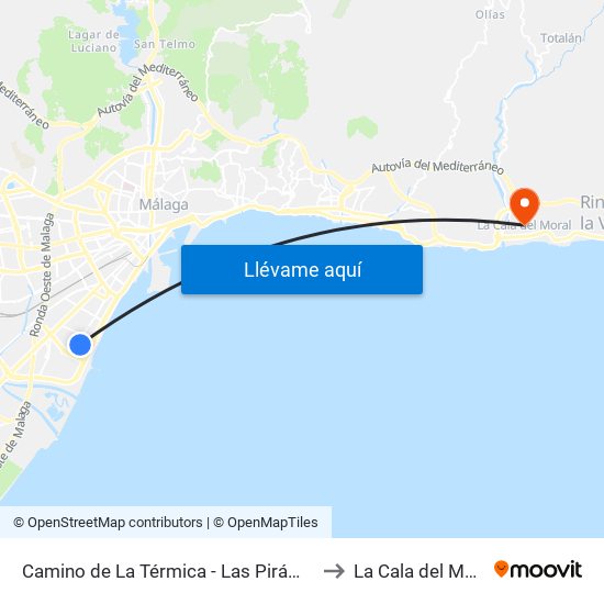 Camino de La Térmica - Las Pirámides to La Cala del Moral map