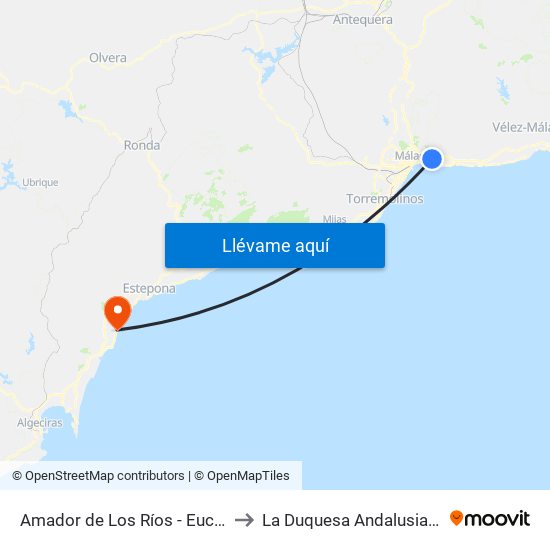 Amador de Los Ríos - Eucaliptus to La Duquesa Andalusia Spain map