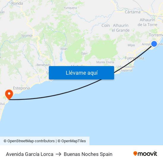 Avenida García Lorca to Buenas Noches Spain map