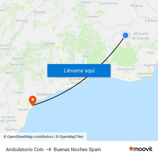 Ambulatorio Coín to Buenas Noches Spain map