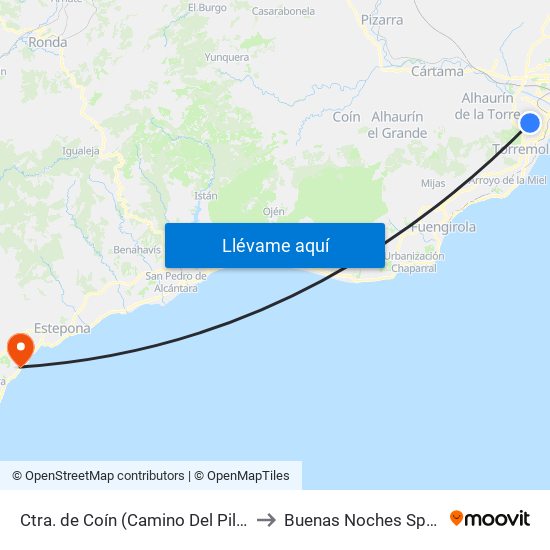 Ctra. de Coín (Camino Del Pilar) to Buenas Noches Spain map