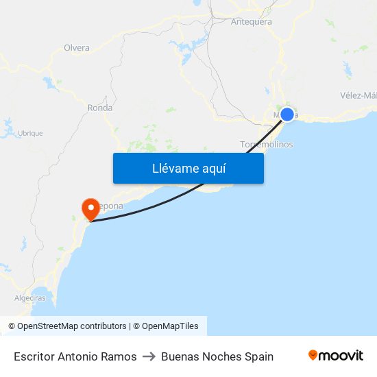 Escritor Antonio Ramos to Buenas Noches Spain map