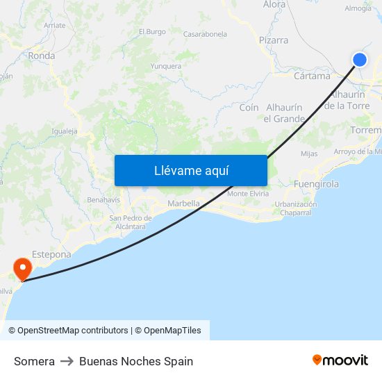 Somera to Buenas Noches Spain map