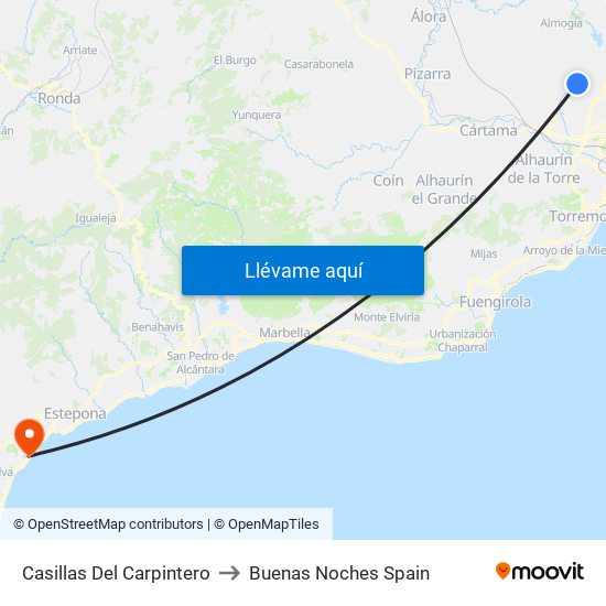 Casillas Del Carpintero to Buenas Noches Spain map