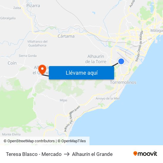 Teresa Blasco - Mercado to Alhaurín el Grande map