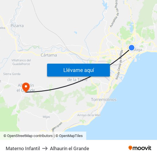 Materno Infantil to Alhaurín el Grande map