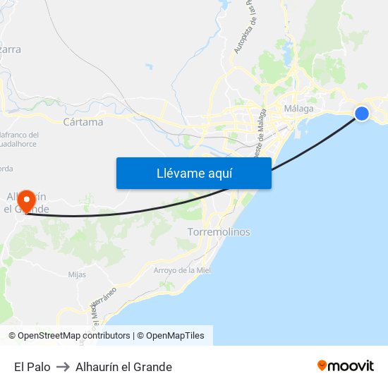 El Palo to Alhaurín el Grande map