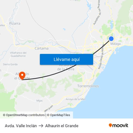 Avda. Valle Inclán to Alhaurín el Grande map