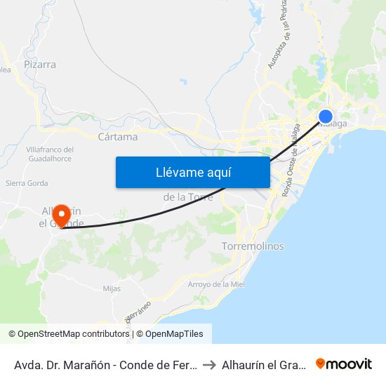 Avda. Dr. Marañón - Conde de Ferrería to Alhaurín el Grande map