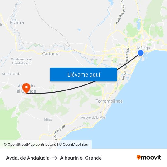 Avda. de Andalucía to Alhaurín el Grande map