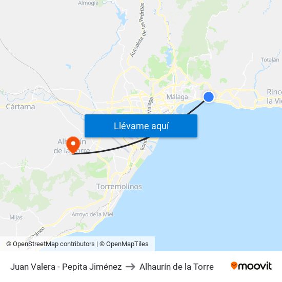 Juan Valera - Pepita Jiménez to Alhaurín de la Torre map