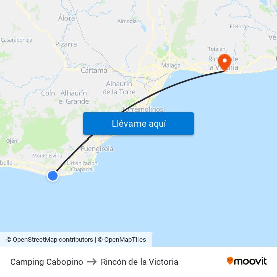 Camping Cabopino to Rincón de la Victoria map