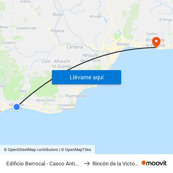 Edificio Berrocal - Casco Antiguo to Rincón de la Victoria map