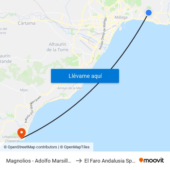 Magnolios - Adolfo Marsillach to El Faro Andalusia Spain map