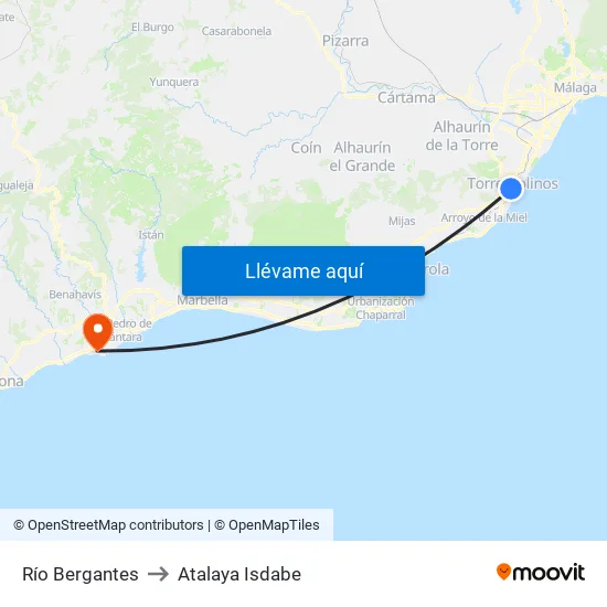 Río Bergantes to Atalaya Isdabe map