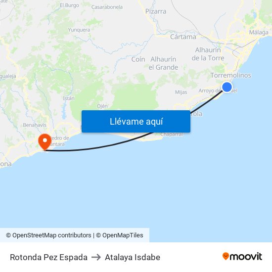 Rotonda Pez Espada to Atalaya Isdabe map