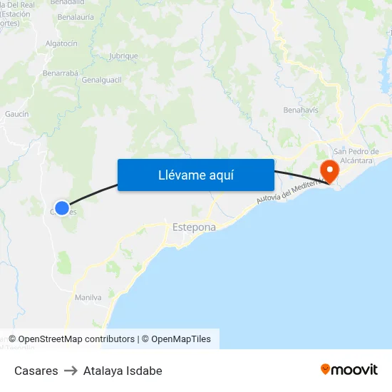 Casares to Atalaya Isdabe map