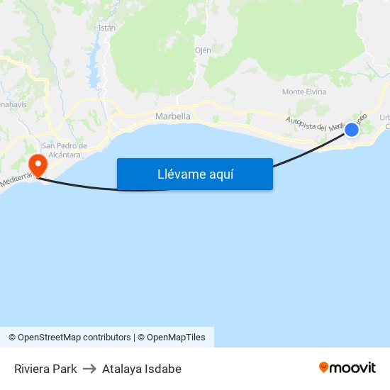 Riviera Park to Atalaya Isdabe map