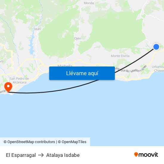 El Esparragal to Atalaya Isdabe map