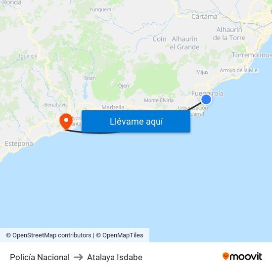 Policía Nacional to Atalaya Isdabe map