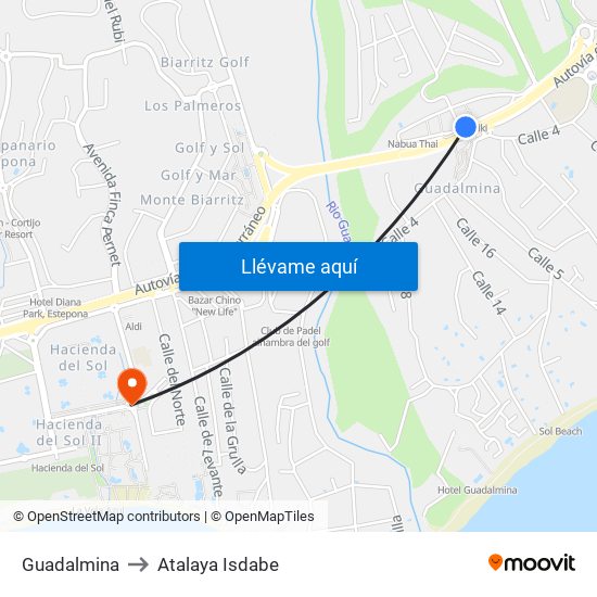 Guadalmina to Atalaya Isdabe map