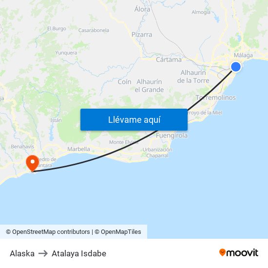 Alaska to Atalaya Isdabe map