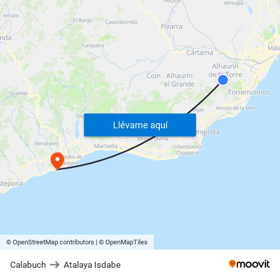 Calabuch to Atalaya Isdabe map