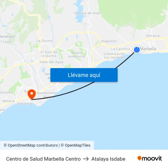 Centro de Salud Marbella Centro to Atalaya Isdabe map