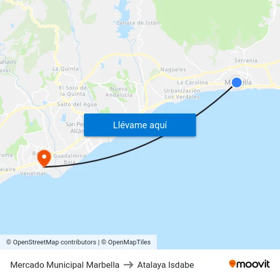 Mercado Municipal Marbella to Atalaya Isdabe map