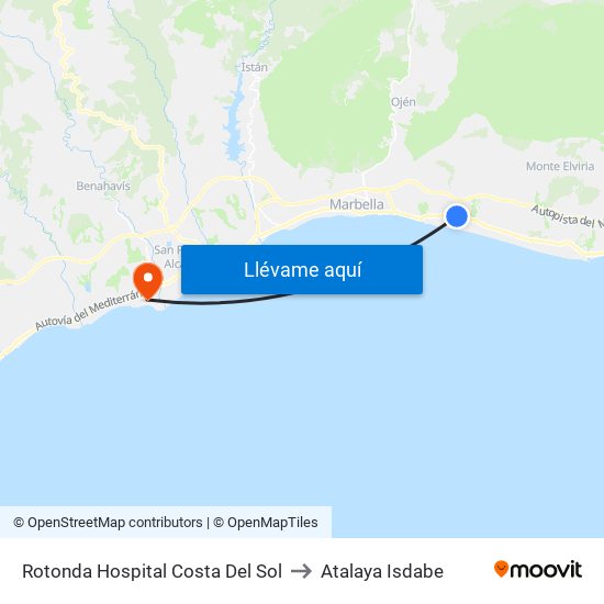 Rotonda Hospital Costa Del Sol to Atalaya Isdabe map