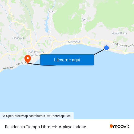 Residencia Tiempo Libre to Atalaya Isdabe map