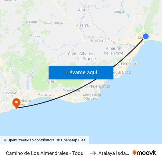 Camino de Los Almendrales - Toquero to Atalaya Isdabe map