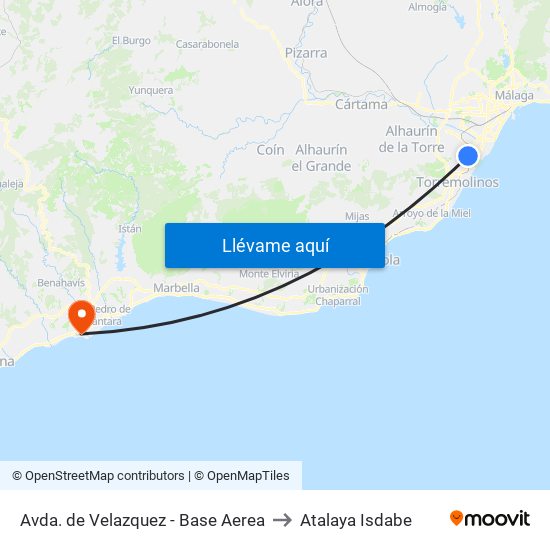 Avda. de Velazquez - Base Aerea to Atalaya Isdabe map