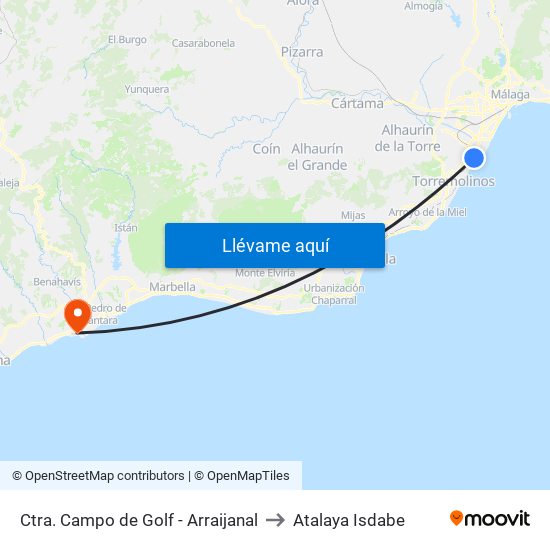 Ctra. Campo de Golf - Arraijanal to Atalaya Isdabe map
