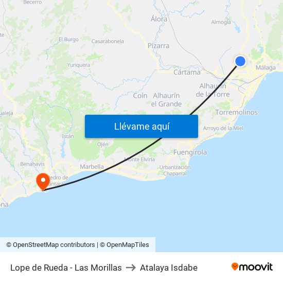 Lope de Rueda - Las Morillas to Atalaya Isdabe map