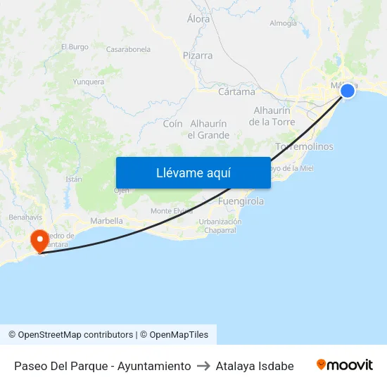 Paseo Del Parque - Ayuntamiento to Atalaya Isdabe map
