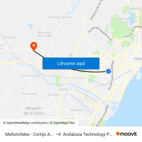 Mefistofeles  - Cortijo Alto to Andalusia Technology Park map