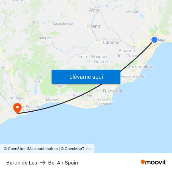 Barón de Les to Bel Air Spain map